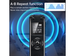 Grabadora De Voz Digital De 8 Gb Con Activación Por Voz, Grabadora De Audio, Reproductor De Mp3, 572 Horas De Autonomía, Contraseña, Usb 2.0 Para Clases, Reuniones Y Entrevistas.