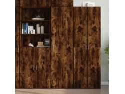 Aparador | Mueble De Comedor | Buffet De Madera De Ingeniería Roble Ahumado 50x42,5x185 Cm Wsd50917