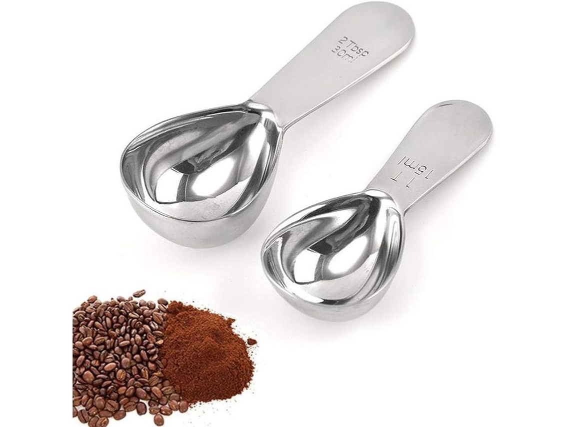 2026-set De Cucharas Medidoras De Café, 2 Piezas Acero Inoxidable 304, 15ml Y 30ml, Medición Precisa Para Café, Azúcar, Harina Y Especias