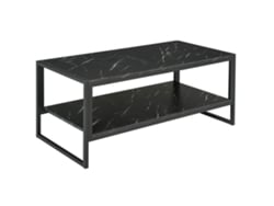 Mesa De Centro De Estilo Moderno Con 2 Estantes, 106 X 50 X 47 Cm, Color Negro.