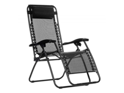 Silla Plegable Tumbona Hamaca Gravedad Cero Negra SOLMAR