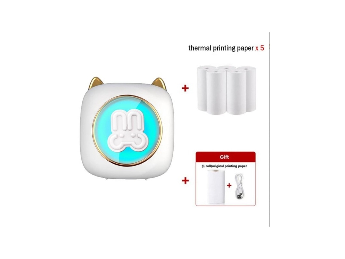 Mini Impresora 7 Luces Led Mini Impresora De Papel Térmico De Bolsillo C23-08 Gertiz
