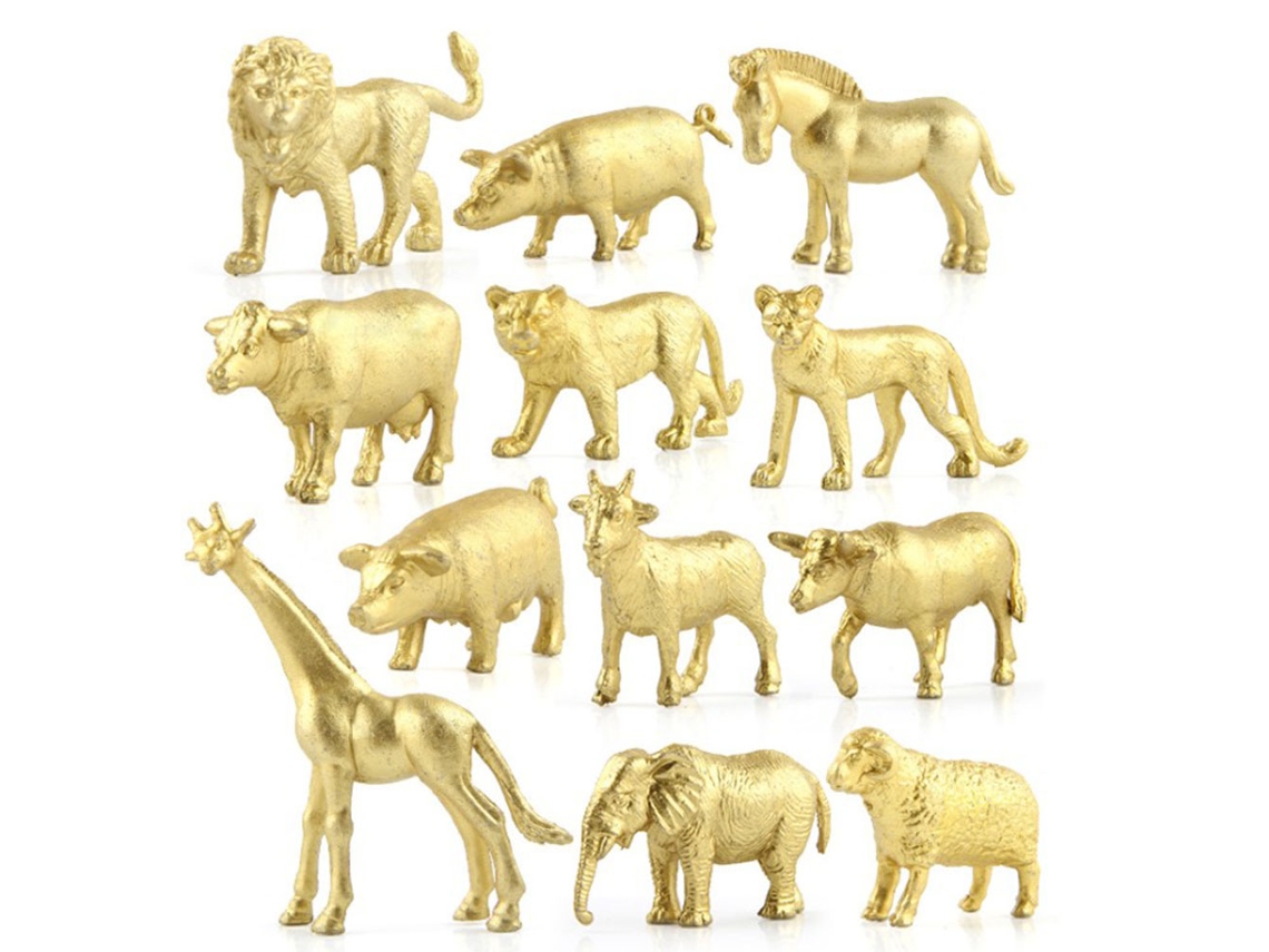 Conjunto De 12 Figuras De Animales Salvajes Del Bosque: Juguetes Educativos Para Niños.