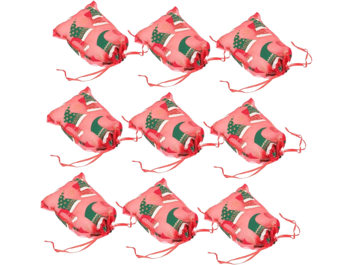 Juego De 25 Bolsitas Navideñas De Organza Con Cordón, 13x18 Cm, Bolsitas Decorativas Para Dulces Y Joyas.