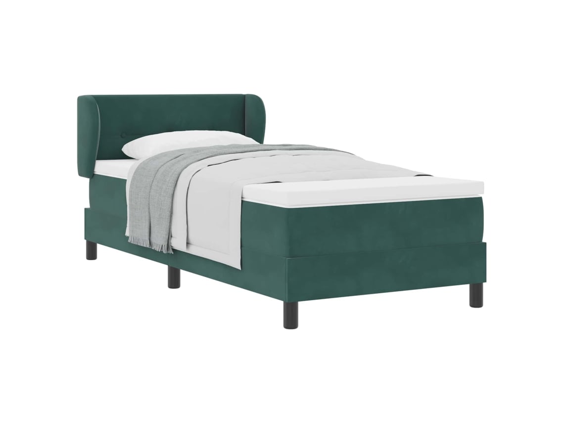 Maison Exclusive - Cama Tipo Box Spring Verde Oscuro 90 X 200 Cm Terciopelo