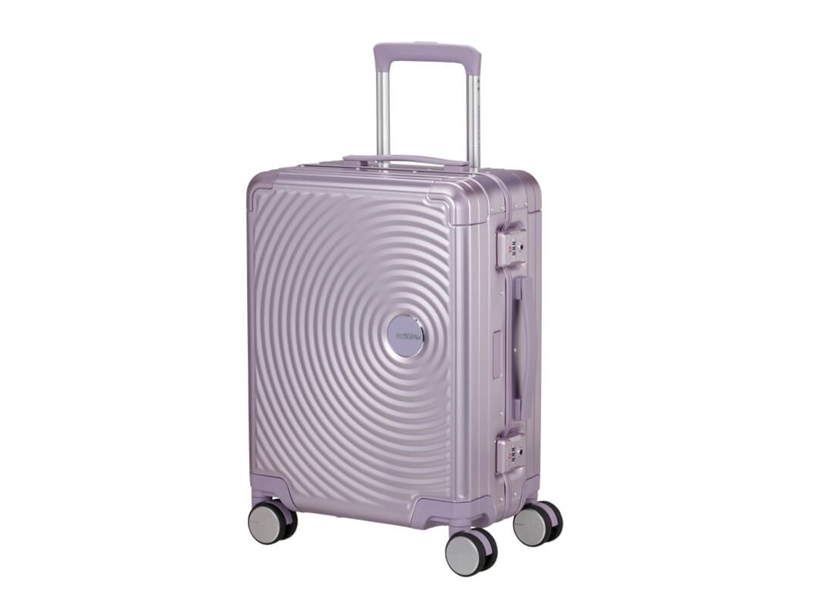 Maleta de cabina de 55 cm, 4R Soundbox, aluminio lila, AMERICAN TOURISTER