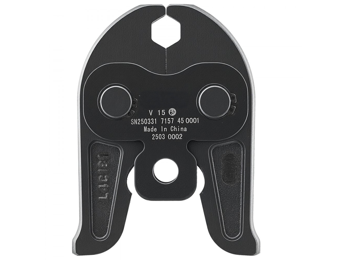 Prensa de 15 mm para tubos en V de acero inoxidable, compatible con herramientas eléctricas Tekmaquinas