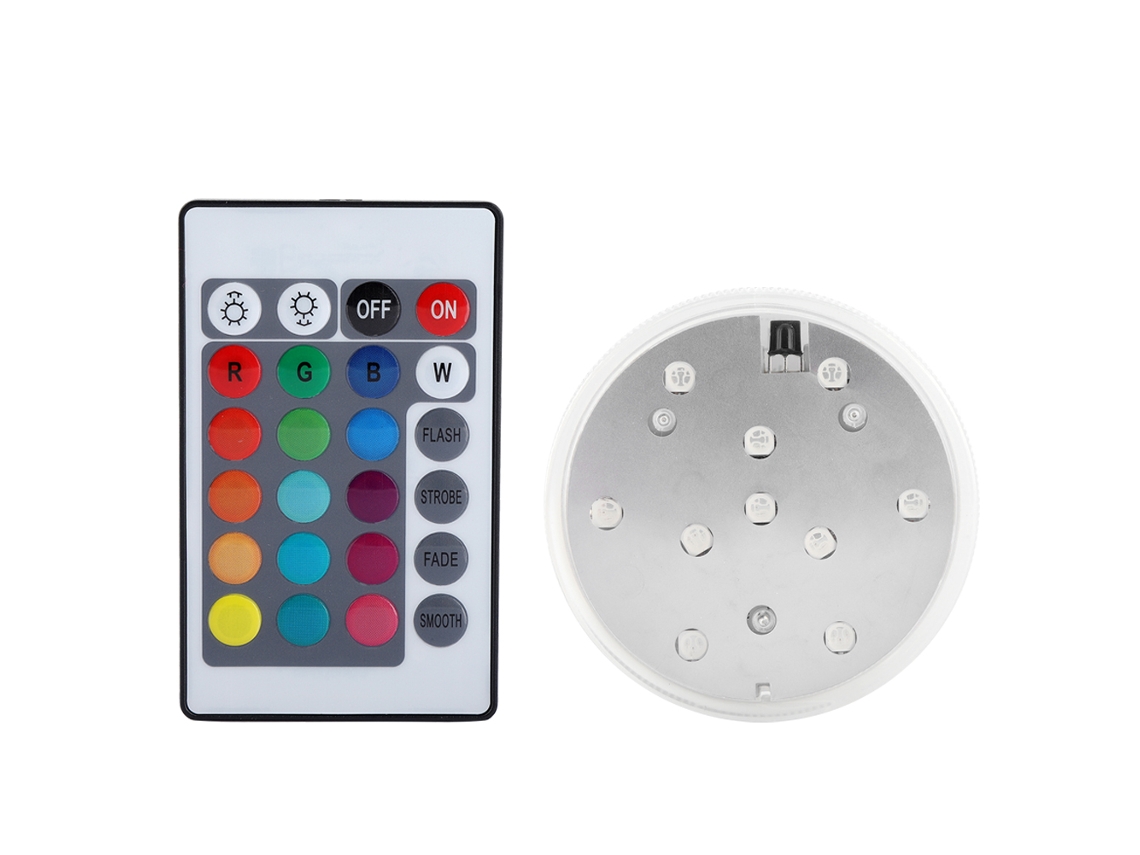 VYLARA Base de vaso LED submersível, colorida, à prova d'água e com controle remoto