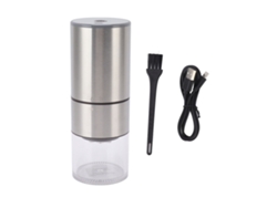 Molino De Café Eléctrico Ajustable Fino Grueso Usb Recargable Portátil Sin Cable 110ml Plata