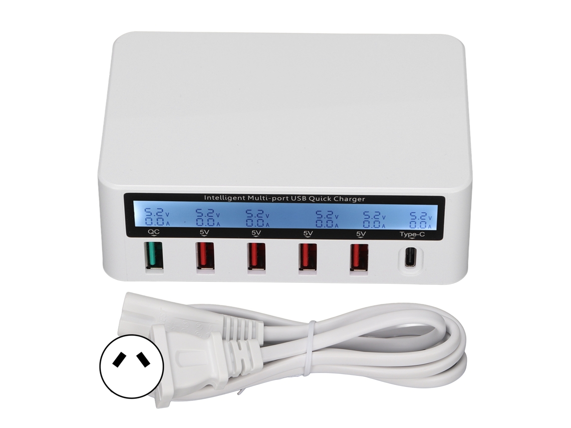 Estación De Carga Usb (6 Puertos Con Carga Rápida De 40w)