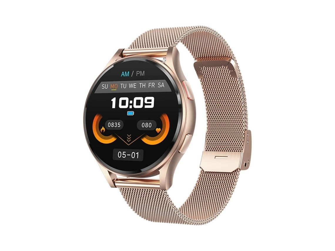 Reloj inteligente Bestvite de 1,43 pulgadas con Bluetooth, llamadas y ECG (rosa)