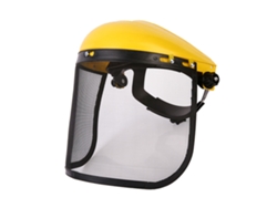 Casco Para Motosierra Con Protector De Malla Ajustable Que Absorbe El Sudor, Amarillo Brillante.