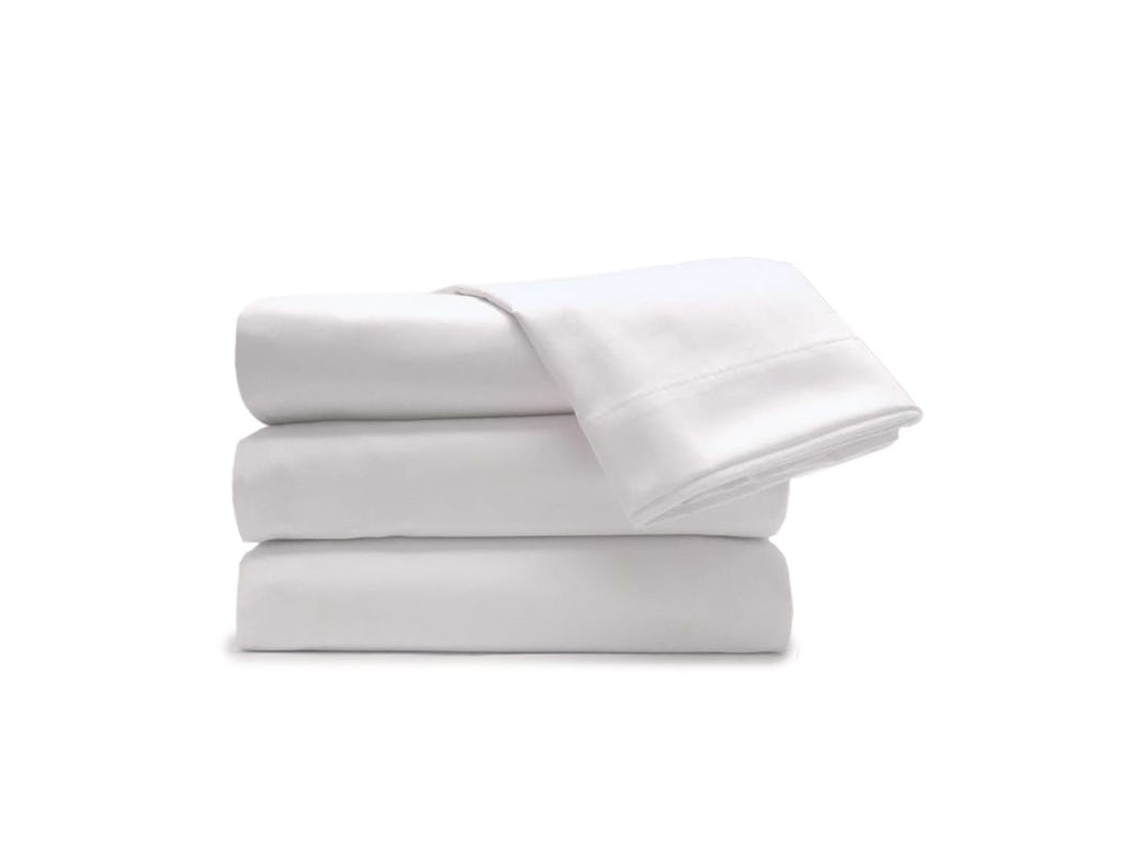 Juego de Sábanas Liso 3 Piezas Cama 135cm Blancas Tacto Extrasuave DESCANSIN