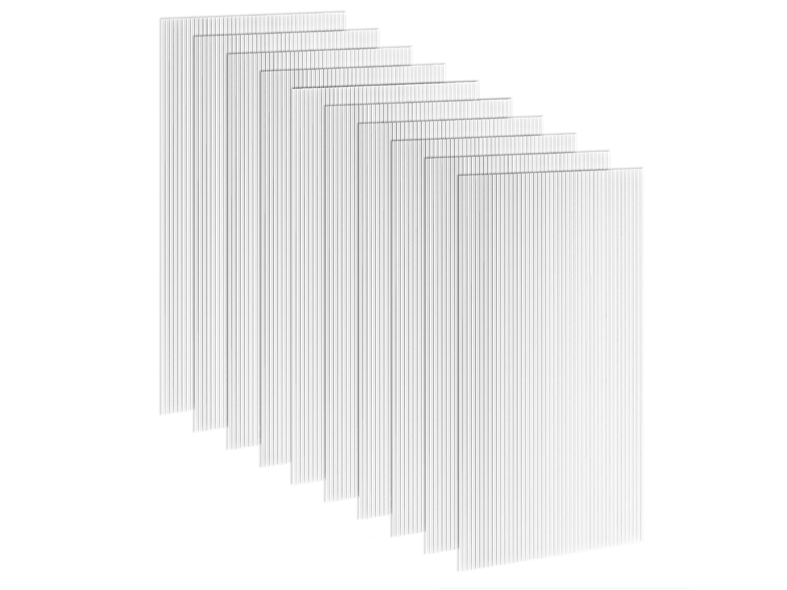 10 Paneles De Policarbonato Alveolar De 4 Mm Con Doble Protección Uv Para Invernadero Transparente