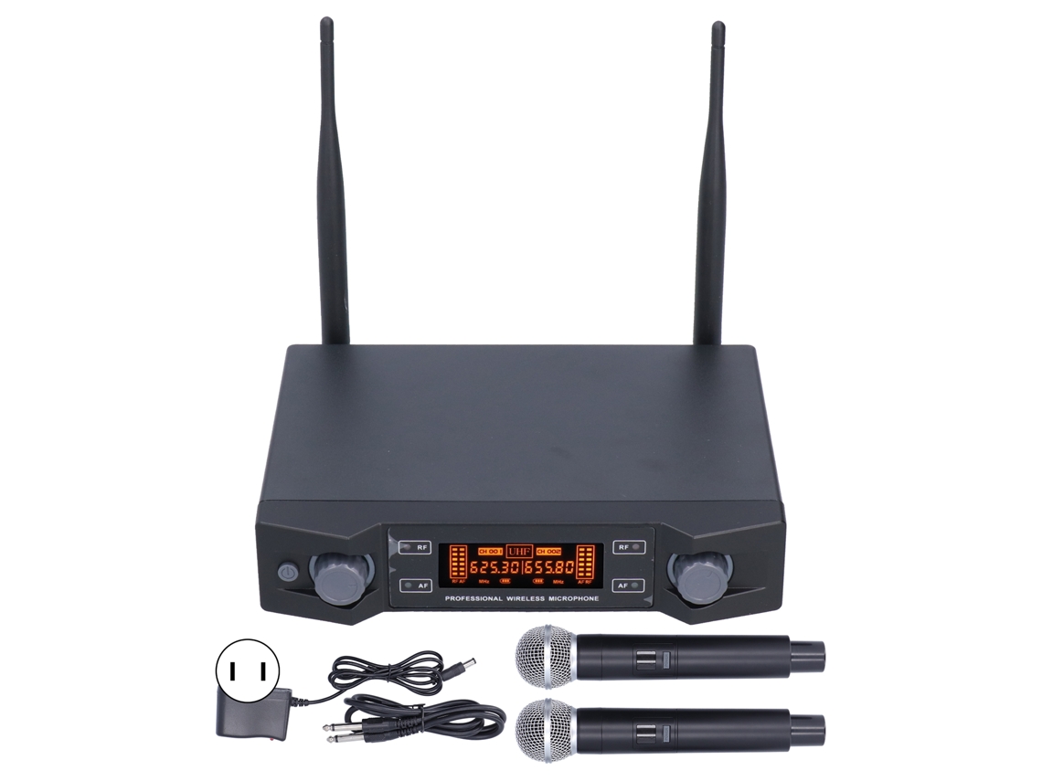 Micrófono Inalámbrico 1 Transmisor 2 Receptores Mic Uhf (frecuencia Estable, Karaoke Profesional)
