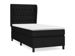 Maison Exclusive - Cama Box Spring Con Colchón Tela Negro 90x190 Cm