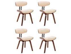 Maison Exclusive - Sillas De Comedor 4 Unidades Madera Curvada Y Cuero Sintético