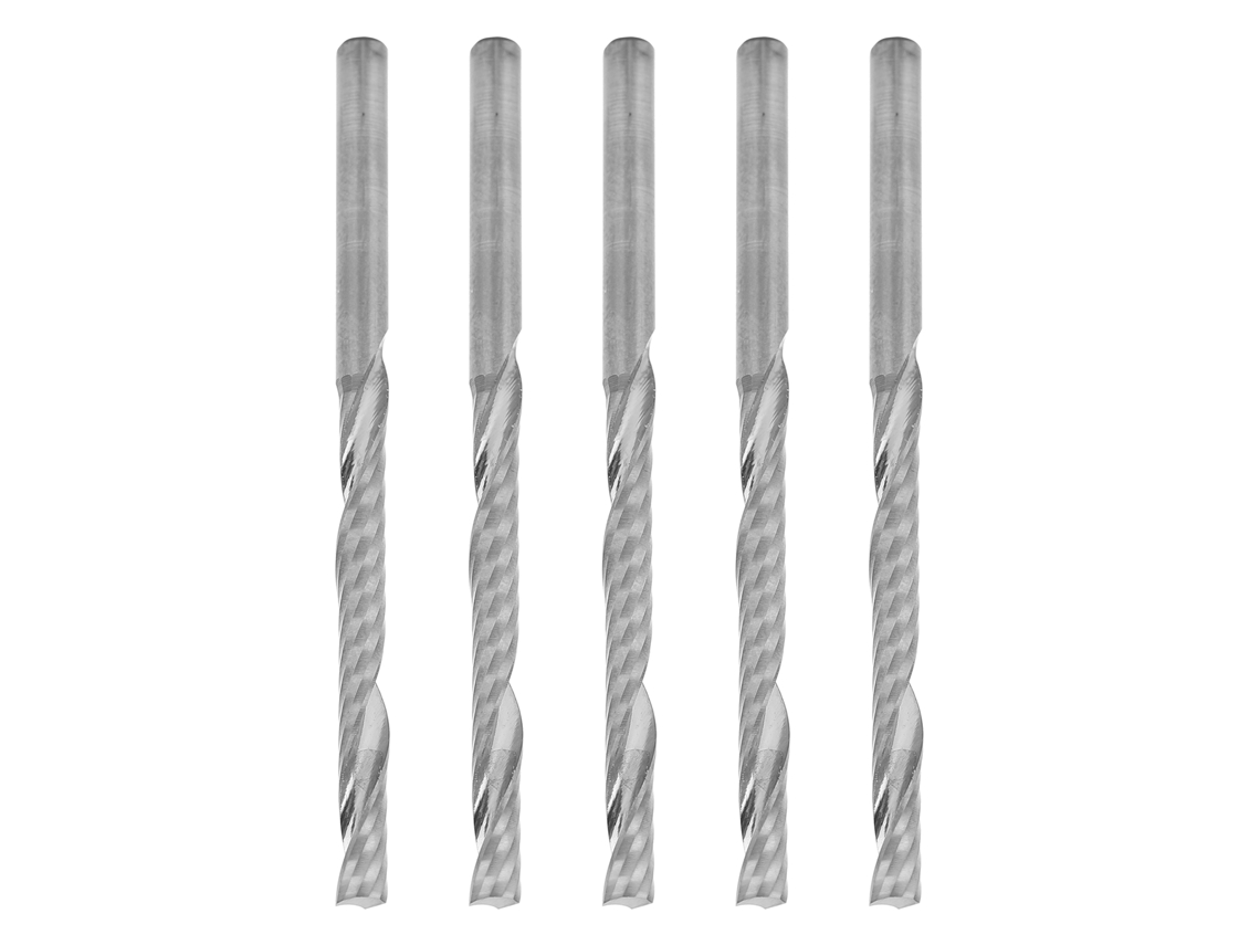 Fresas Espirales De Acero De Tungsteno De Un Solo Orificio Para Cnc, 3,175 X 3,175 X 32 X 55 Mm, Herramientas De Mecanizado
