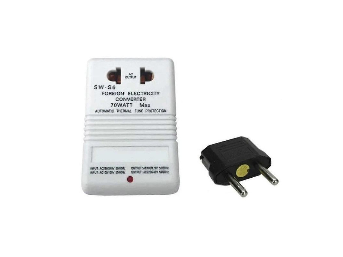 Adaptador De Viaje Con Convertidor De Doble Voltaje De 70 W, De 110 V/120 V A 220 V/240 V (enchufe Europeo).