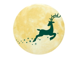 Pegatina luminosa de luna Baok de 30 cm para Navidad, adorno de pared de ciervo brillante, decoración del hogar