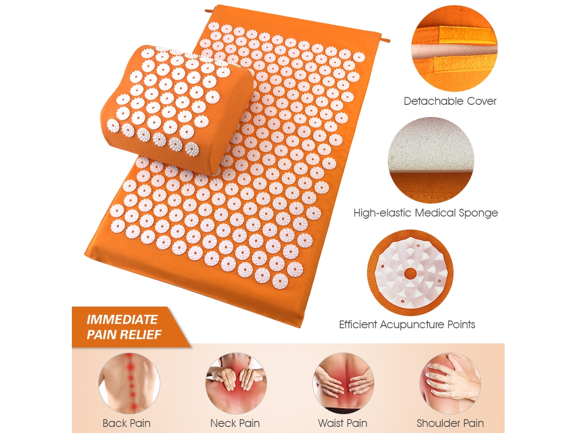 2026rebe-set Almohada Y Colchón De Acupuntura Acupresión Para Masaje Corporal Completo Almohada De Masaje