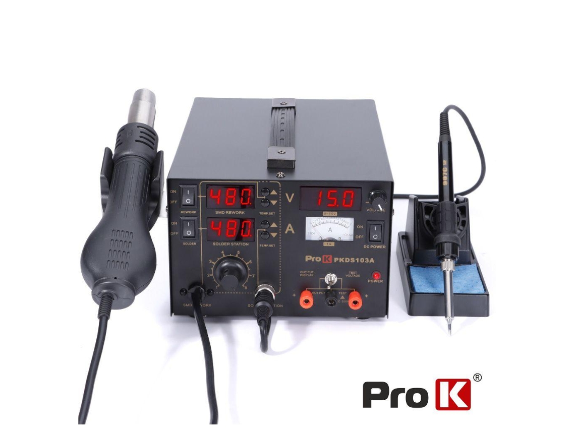 Estación De Soldadura Y Desoldadura Por Aire Caliente Smd Con PRO K De 15 V/1 A