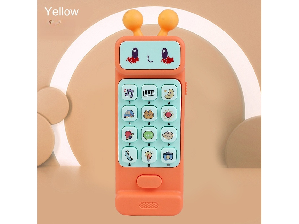 Teléfono móvil para bebés con luz y sonido Hexinyigjly Educativo, Prótesis dentales, Desarrollo cerebral Naranja