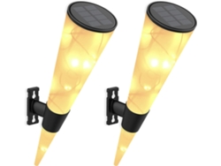 MEOIRUERY Elegantes luces solares para exteriores, lámpara solar cónica 3 en 1 impermeable para jardín, decorativa, con iluminación nocturna automática, dos mod