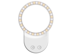 Luz magnética para celular, ideal para selfies, compatible con tablets y para fotografía con laptop. 3 modos ajustables. Bisbisous (blanca).