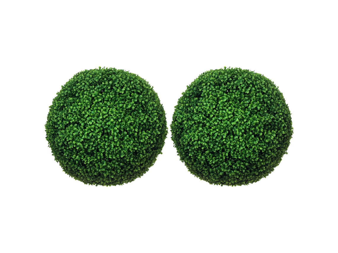 2 Bolas Boj Artificial 50cm Interior Exterior Verde