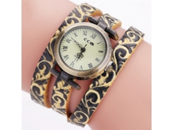 Reloj De Pulsera De Cuarzo Multicapa Para Mujer Ccq Con Números Romanos, Estilo Moderno, Color Negro.