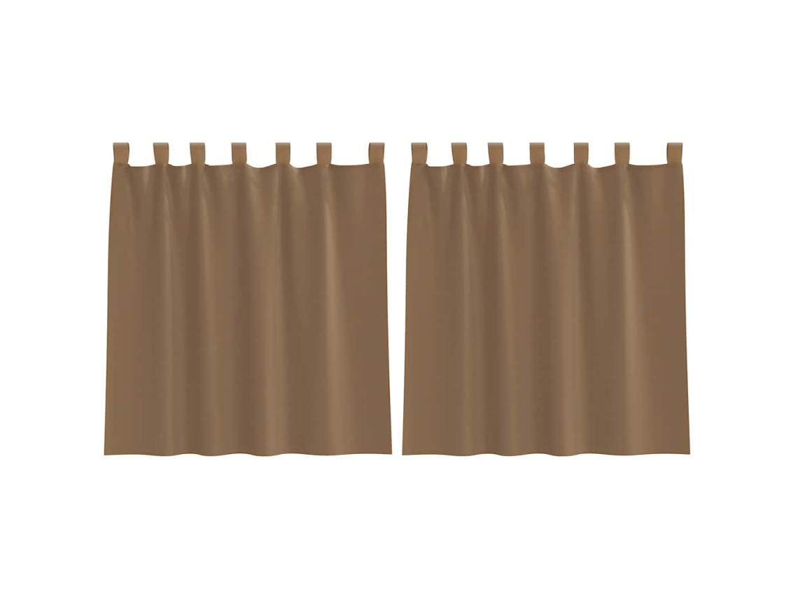 Maison Exclusive - Cortinas De Voile Con Trabillas, 2 Unidades, Marrón Claro, 140x140 Cm
