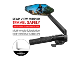 Espejo Retrovisor Para Bicicletas Y Motocicletas Con Ángulo Amplio Ajustable Y Cristal Reflectante Transparente.