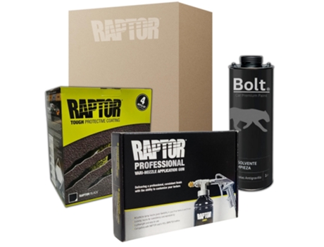 Conjunto Pintura + Pistola Pro + Disolvente DISPIVAL Raptor 2K Kit Negro (4 L)