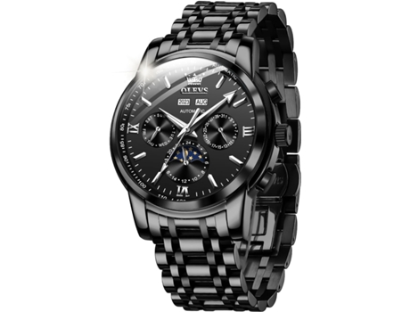 VEANXIN Reloj mecánico hueco impermeable luminoso automático para hombre(negro)