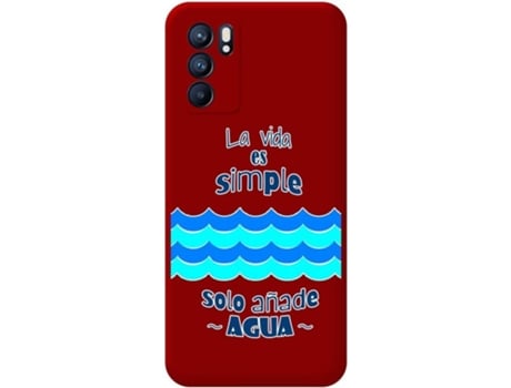 Carcasa Oppo Reno 6 5G TUMUNDOSMARTPHONE Agua Rojo