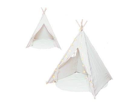 Tipi Tienda Infantil con Luces de Estrellas y Peluche en Forma de Nube Incluye Alfombra Acolchada - BUDDY BABY
