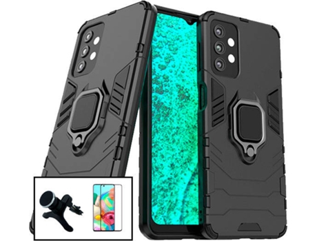 Carcasa, Protector y Soporte Auto Reforzado Samsung A72 5G PHONECARE Military Defender Negro