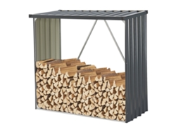 Caseta para Leña CASA.PRO (Acero - Gris - 156 x 80 x 152 cm)