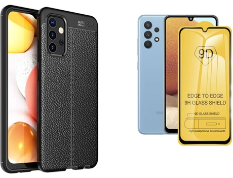 Funda y Protector Samsung Galaxy A32 4G Rugged Leather Negro