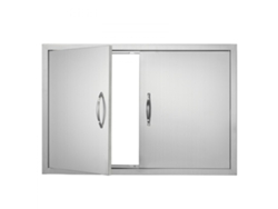 Puerta de acero inoxidable para cocina exterior de 915 x 610 mm con cerradura magnética Tekmaquinas