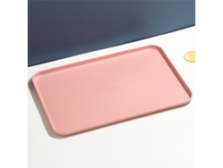 Bandeja rectangular de plástico para uso en restaurantes y hogares, ideal para té y vasos. Mdug (rosa G)