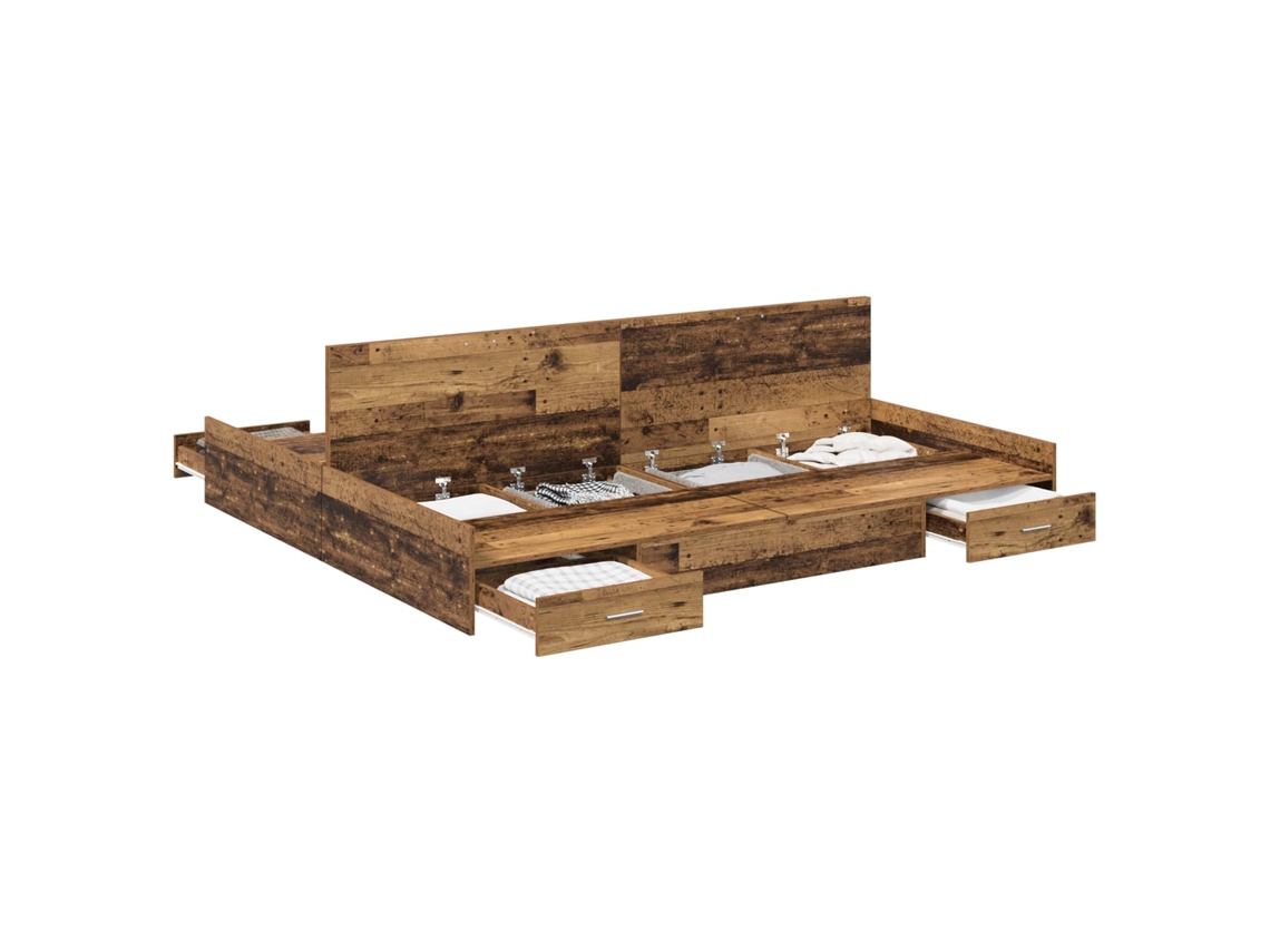 Maison Exclusive - Cama Con Almacenamiento Con Cabecera Madera Vieja 180 X 200 Cm