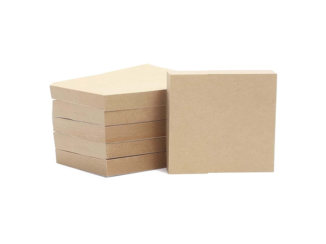 Paquete de 6 blocs de notas Eifson de 3 x 3 pulgadas, color marrón, 50 hojas cada uno, blocs de notas extraíbles y pegatinas