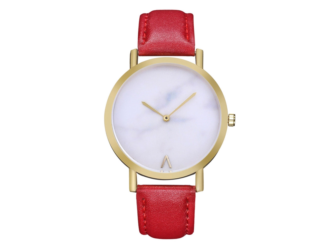 Reloj De Pulsera De Cuarzo Para Mujer Zhoulianfa Con Correa Sencilla De Pu Roja.