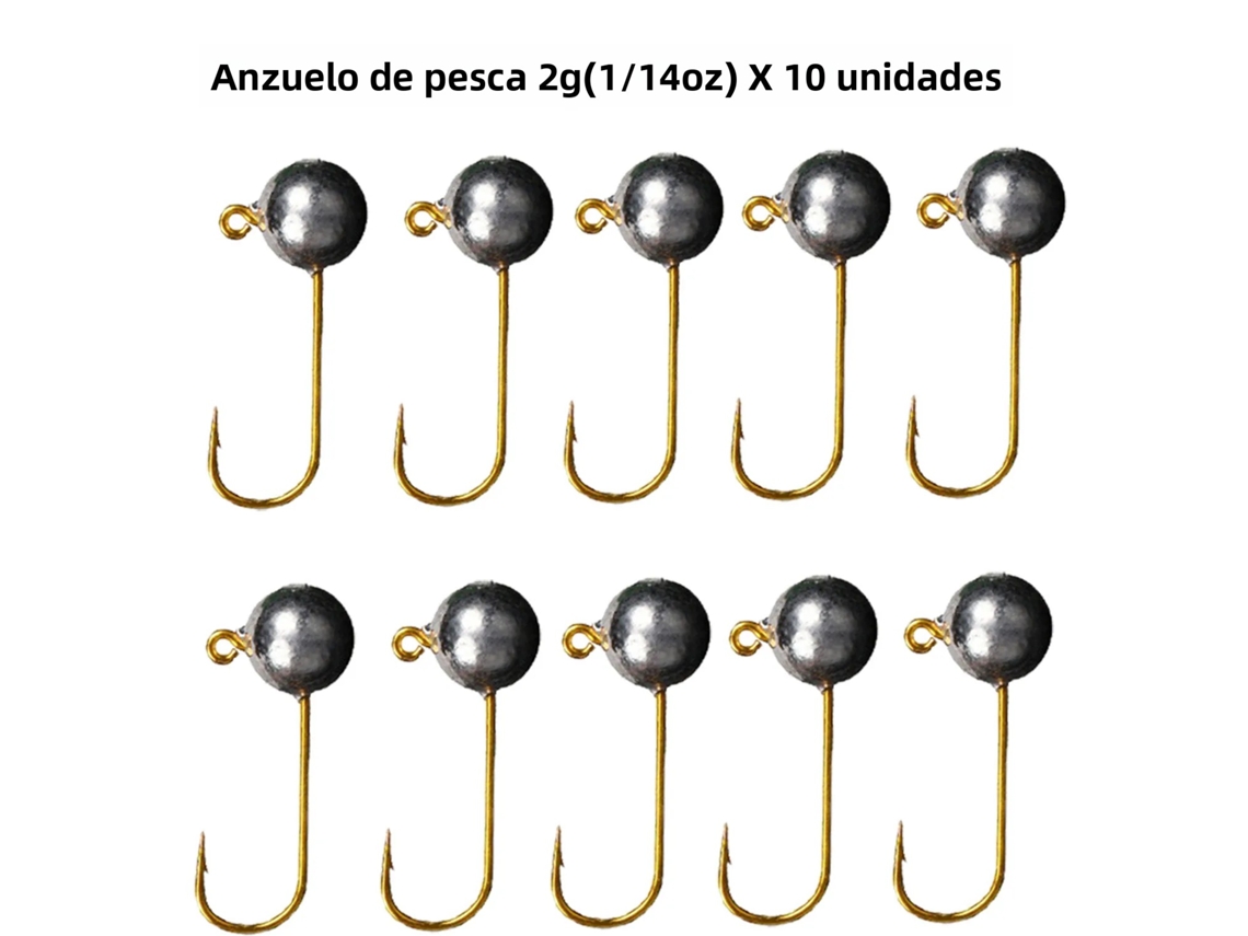 (2g) Paquete De 10 Anzuelos En Miniatura, Fabricados En Acero Con Alto Contenido De Carbono.