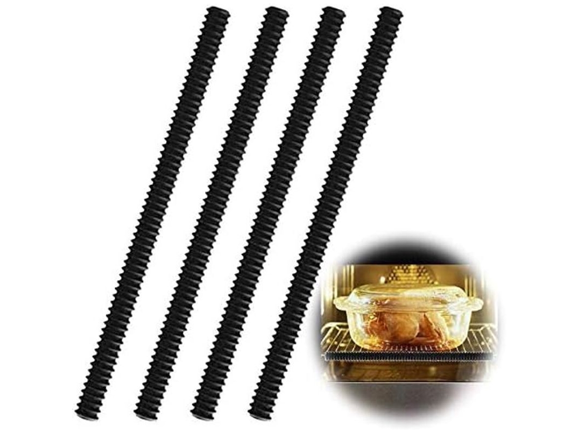 4 Piezas Guardas Silicona Resistente Al Calor Para Horno - Seguridad Infantil - Prevenir Quemaduras - Negro