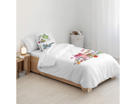 Funda Nórdica con Botones BELUM (220 x 220 cm - Algodón Orgánico - Blanco)