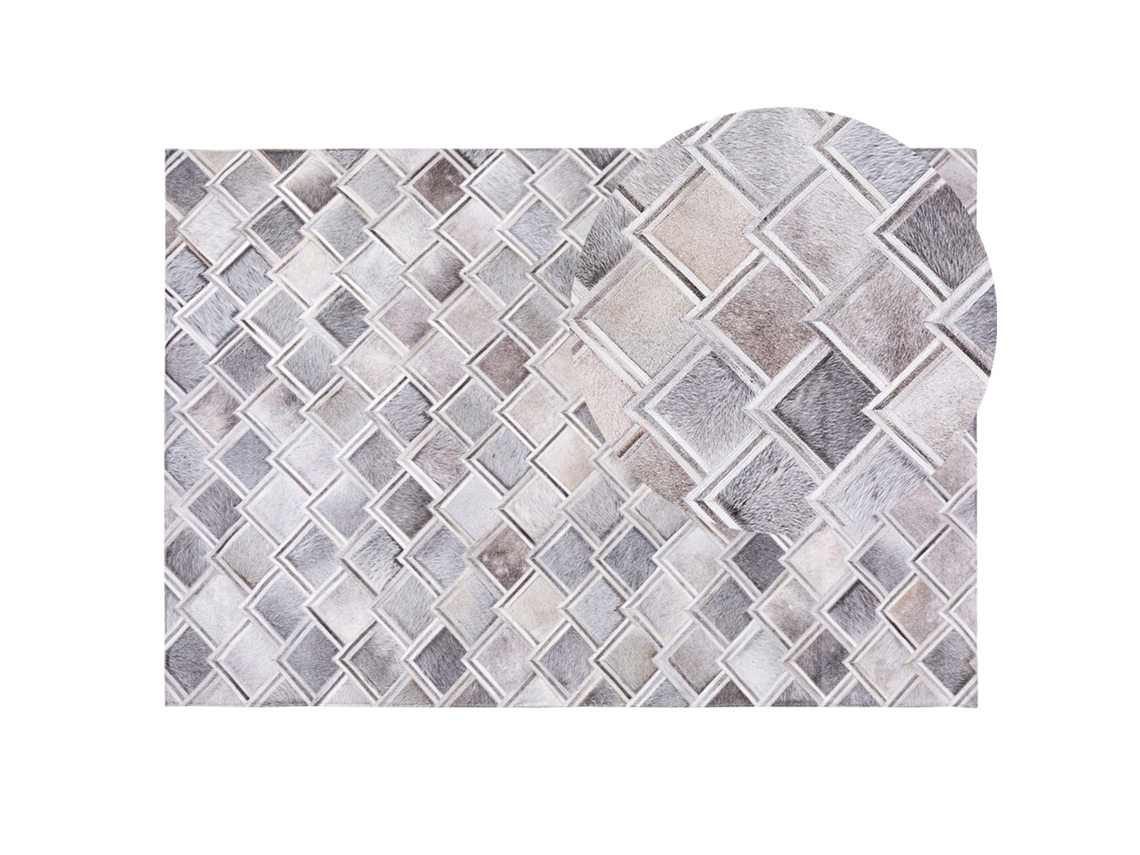 Alfombra de pelo corto BELIANI Agacli de Piel de vaca Gris 140x200