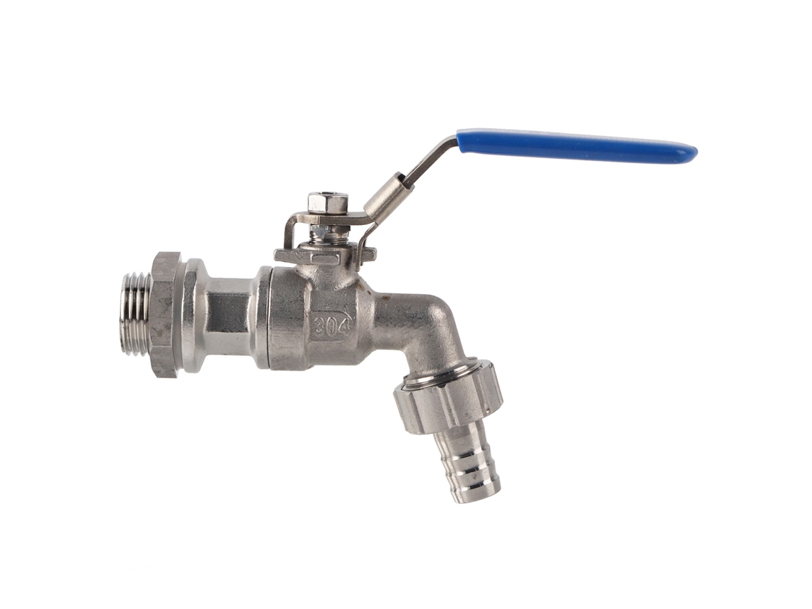 Válvula De Bola De Grifo De Acero Inoxidable 1/2 Pulgada Manguera Sin Soldadura Bulkhead Rosca 13mm Barb